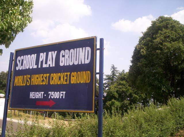 Cricket ground at height