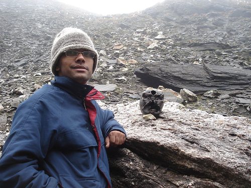 Sundeep posing with a cool Roopkund citizen