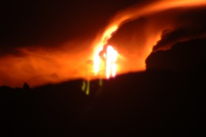 Lava flowing into the Ocean