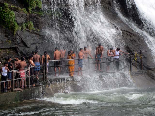 Crowd enjoying the purest of waters