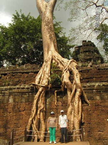 My dad and me surrounded by roots