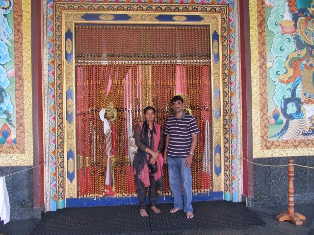 Another artful backdrop at the entrance to the main hall