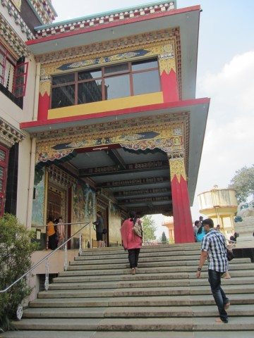 The stairs leading up to the temple