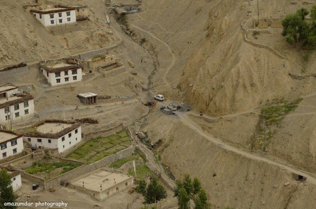 Trek to Dhankar - Our Cab down below
