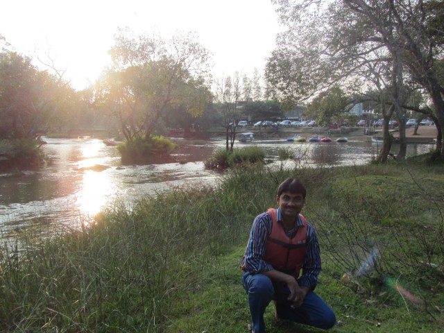 A view of the entrance from the middle of the river