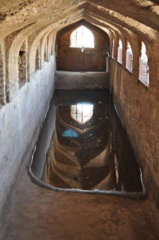 Rain water collected here for recycle. 