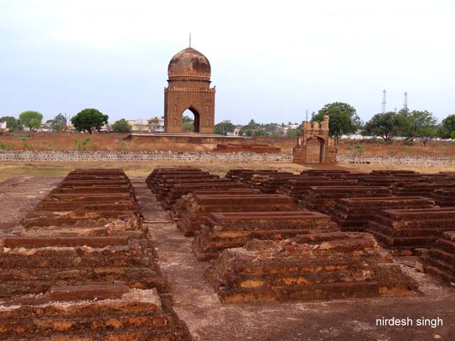 Necropolis of Deccan Garden with Ibrahim Barid Tomb in background