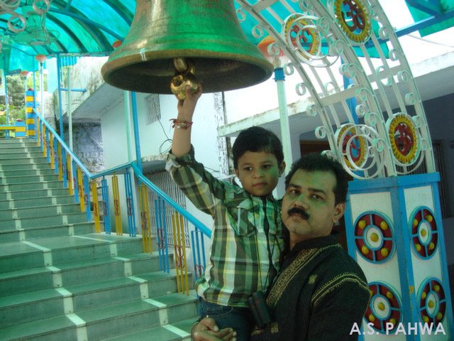 place for devotees and paras marking his arrival at bajrang balis