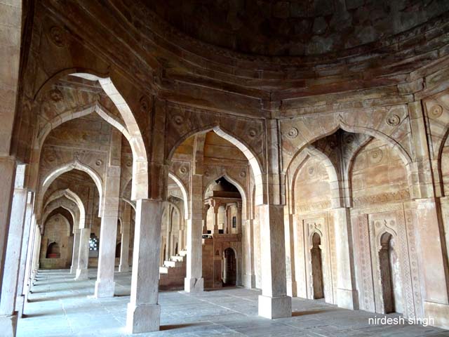 Chanderi - Jama Masjid's Prayer Hall with Mihrabs and Minbar