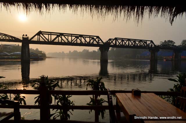 River kwai bridge from the floating restaurant