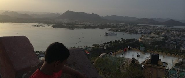 View of Pichola lake with Lake Palace, Udai vilas