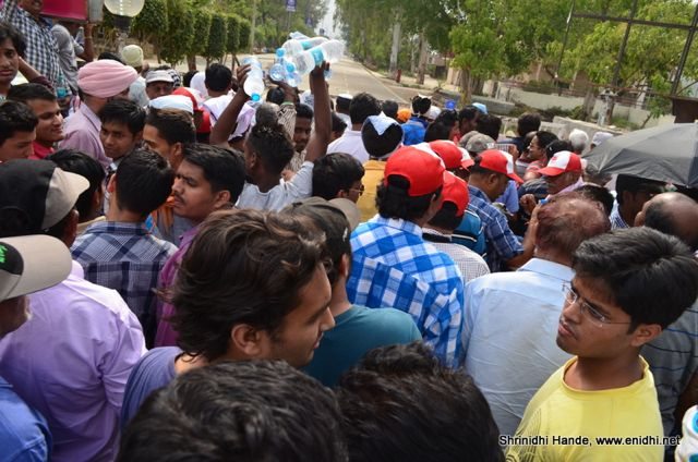 crowd at the entrance