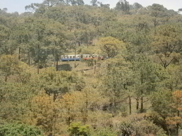 घने जंगलों तथा पहाड़ों से गुजरती ट्रैन