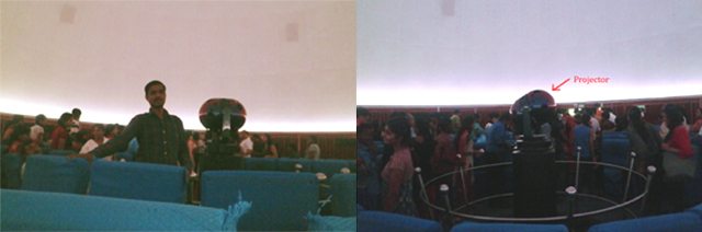 शो प्रारम्भ होने से पूर्व तारामंडल का भीतरी दृश्य