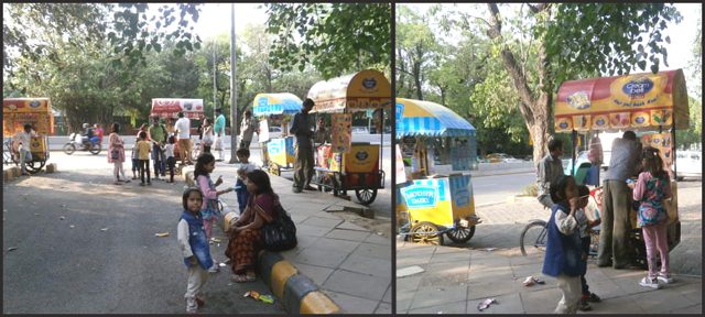 तीन मूर्ति भवन के बाहर आइस-क्रीम टाइम