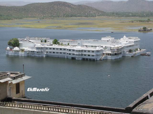 The Lake Palace as seen from the City Palace, Udaipur.