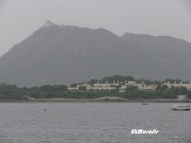 Sajjan Garh towering over Udaipur and Lake Pichola.