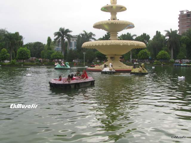 Paddle boating at Sukhadiya Circle.