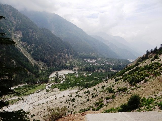 The valley widens towards Sangla and is full of Orchards