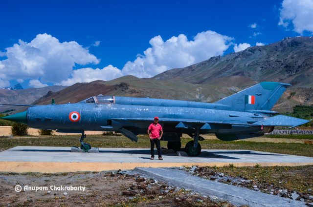 Me in front of the IAF Mig-21 in the Memorial