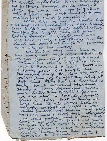 Letter from Uma to her parents. October 1958