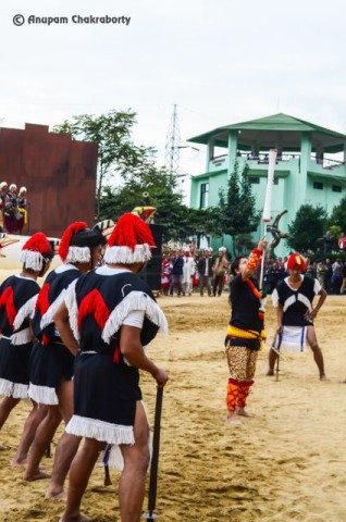 A Manipuri Girl showing the balancing art