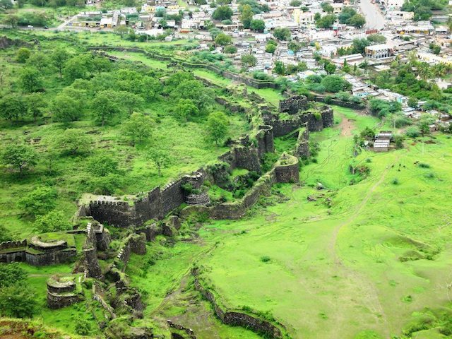 View of outer wall and city from Top of the Fort