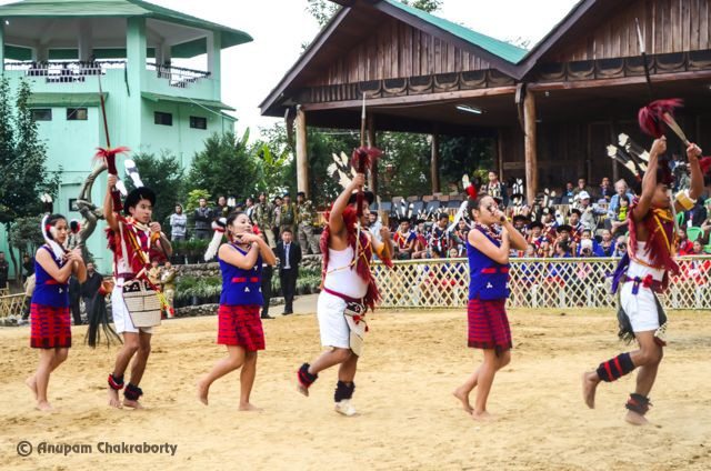 Naga Tribes dancing with their spear