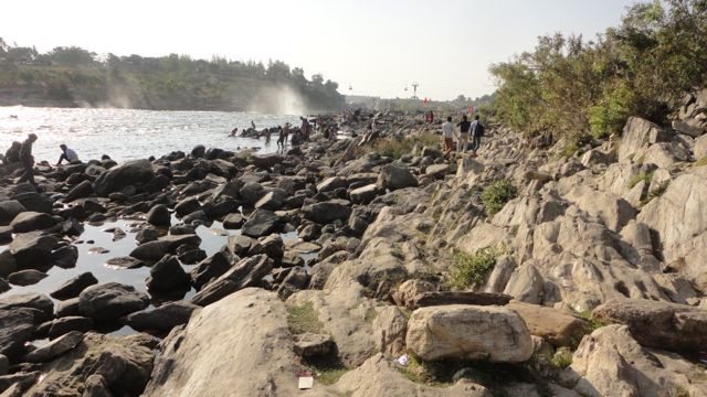 Rocky bed of the River Narmada