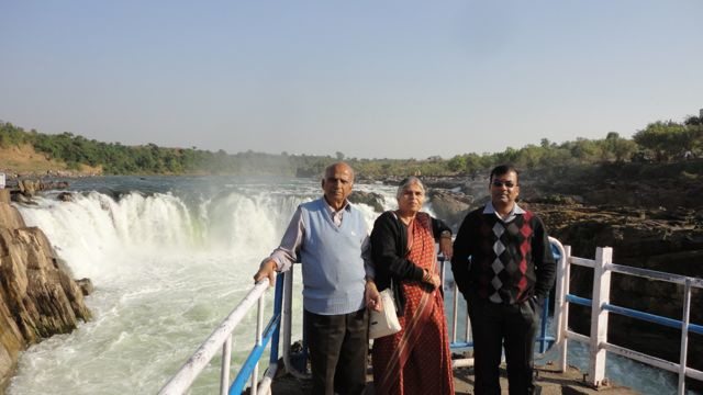 With family at Dhuandhar Falls