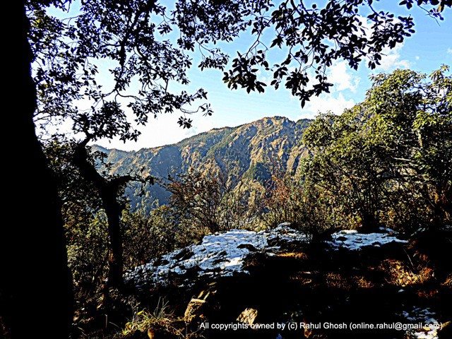 A patch of locked land and snow