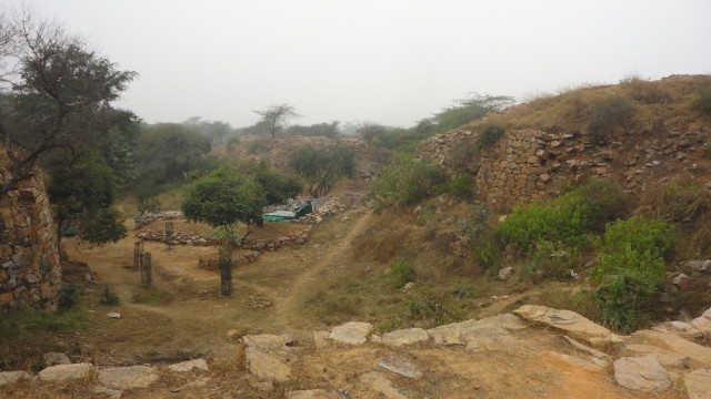 The fortification and a burial ground