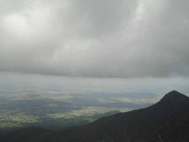 Heavy overcast surrounding the hill