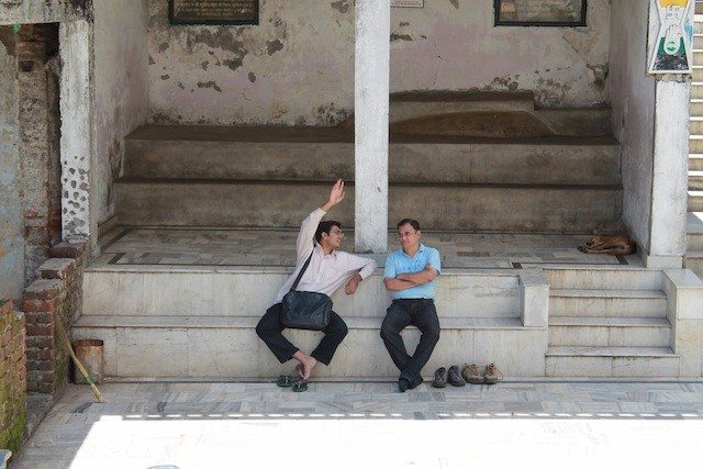 Listening to a Jain Yatri. I have a reputation of being a good listener