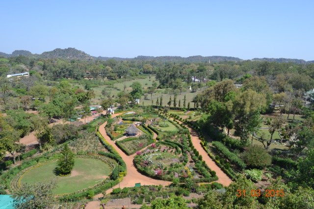 Pandav Caves-View of Garden from the top