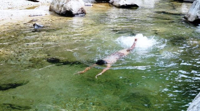 Time to enjoy the green cold mountain water