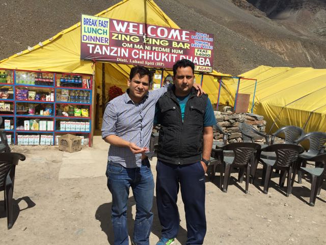 Utranchali and Himachali brothers - me and my friend Susheel, garlic in my hand.