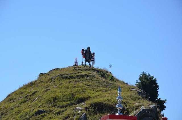 The idol of Kali mata ji on a nearby hill top