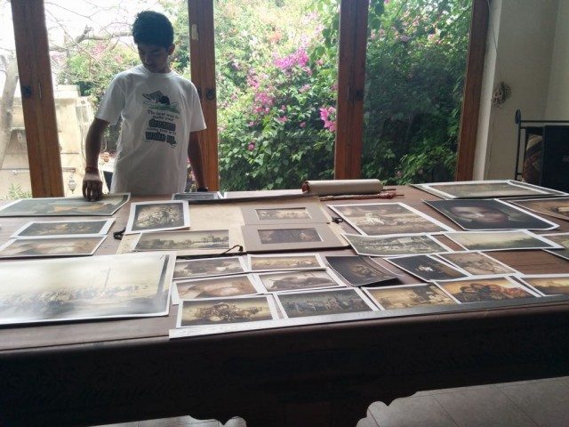 A table full of photographs