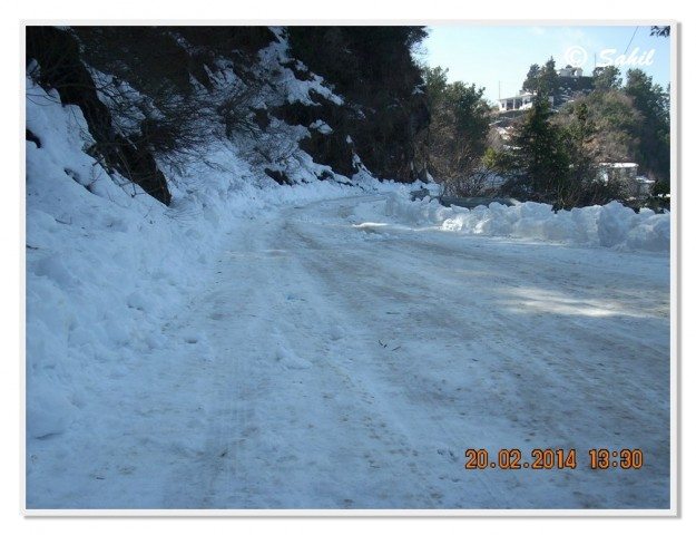 The road was really slippery