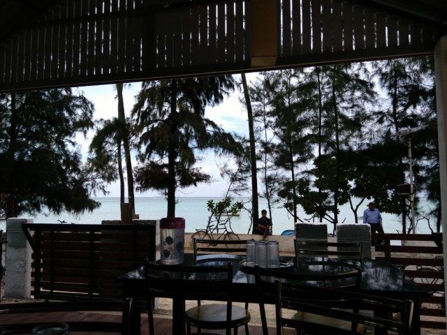 View of beach from the Cafe