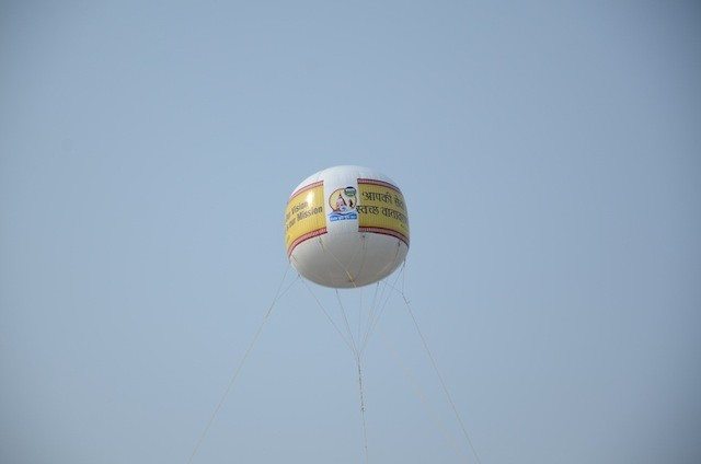 A balloon flying high for public awareness 