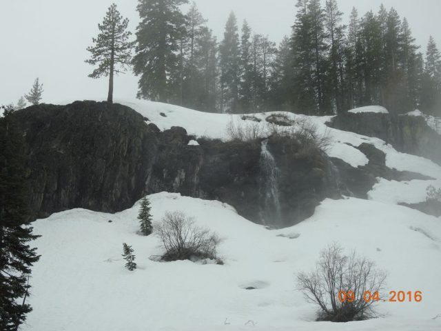Waterfall amidst the mist