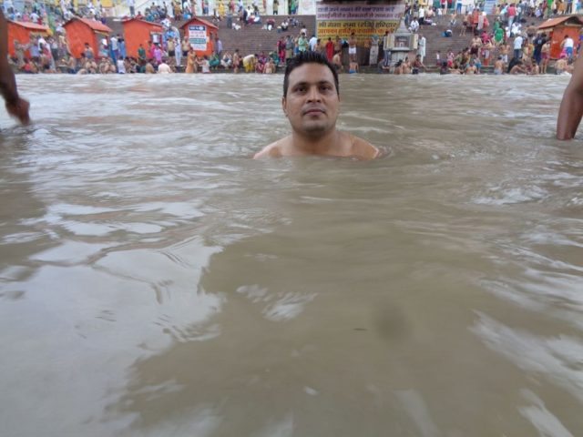 Bathing in Ganga Haridwar